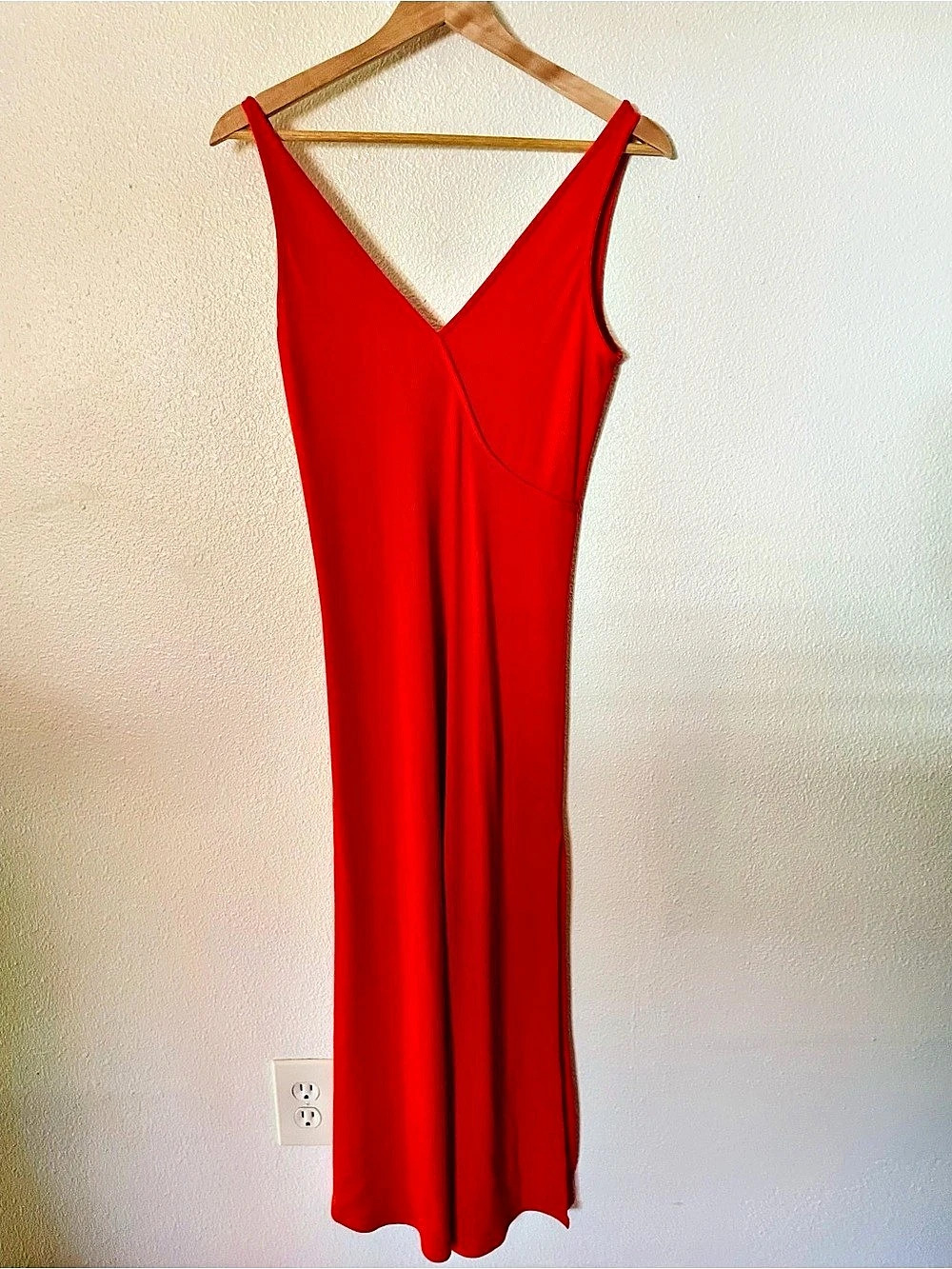 Victoria's Secret All-Day Soft Rib Maxi Slit Dress Red Orange Size XS